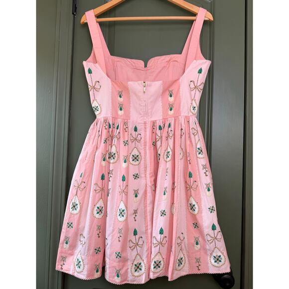 NWT Agua By Agua Bendita Joyeria Platino Mini Jewel-Embellished Dress Pink Large - Picture 6 of 8